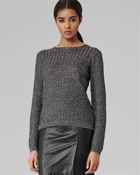 metallic sweater knit fabric|metallic sweater women.